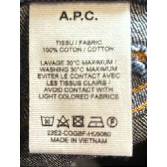 APC Jean Standard 100% Cotton Dark Denim Unisex Jean NWT Size 28 - Picture 4 of 4